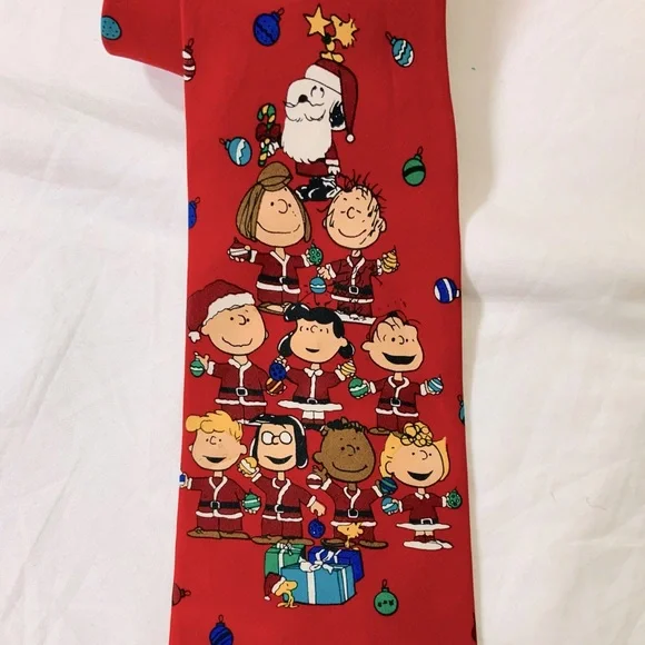 VINTAGE Peanuts Festive Holiday Pattern Tie UNISEX